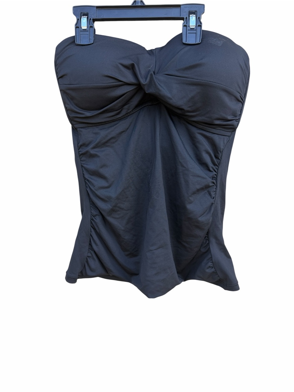 Anne Cole Black Strapless Twist-Front Swim Tankini Top size medium NWOT